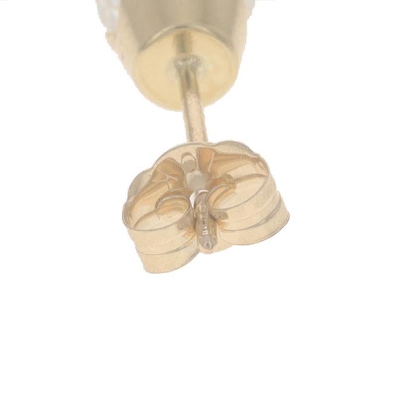 Yellow Gold Diamond Stud Earrings - 10k Round Brilliant 1.10ctw Pierced In Excellent Condition For Sale In Greensboro, NC