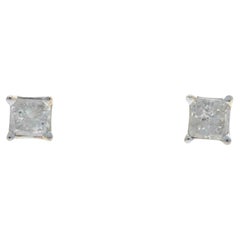 Pendientes de oro amarillo con diamantes - 14k Princess .22ctw Pierced