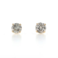 Orecchini con diamanti in oro giallo - 14k Brillianti rotondi da 1,10 ct.