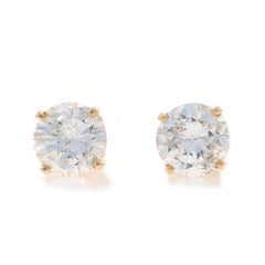 Gelbgold-Diamant-Ohrstecker -14k Rund Brillant 1,70ctw durchbohrt Screw-Ons