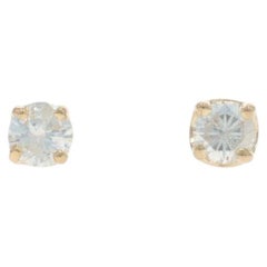 Orecchini con diamanti in oro giallo - 14k Round Brilliante .36ctw - Forati