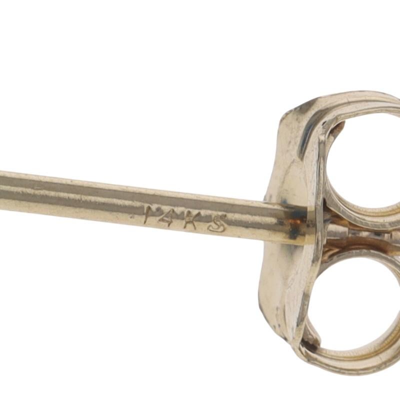 Orecchini con diamanti in oro giallo - 14k Brilliante rotondo da 0,63 ct. in vendita 1