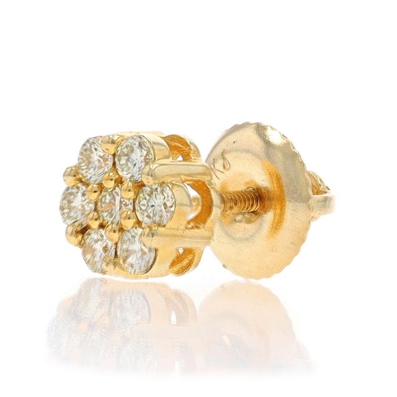 Gelbgold Diamant-Ohrstecker SINGLE - 10k rund .18ctw Ein durchbrochener Schraubverschluss (Rundschliff)