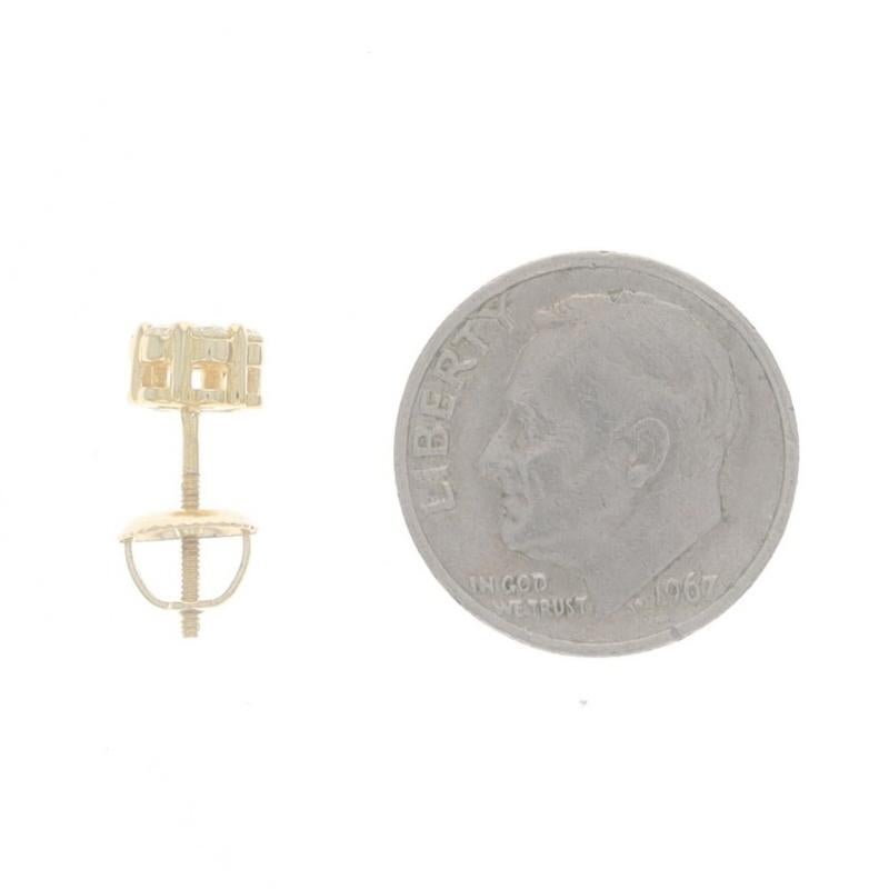 Gelbgold Diamant-Ohrstecker SINGLE - 10k rund .18ctw Ein durchbrochener Schraubverschluss im Zustand „Hervorragend“ in Greensboro, NC