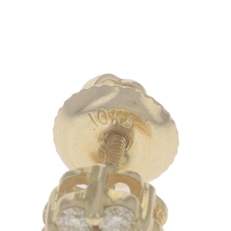 Gelbgold Diamant-Ohrstecker SINGLE - 10k rund .18ctw Ein durchbrochener Schraubverschluss Damen