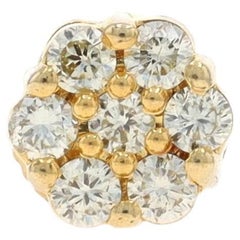Gelbgold Diamant-Ohrstecker SINGLE - 10k rund .18ctw Ein durchbrochener Schraubverschluss