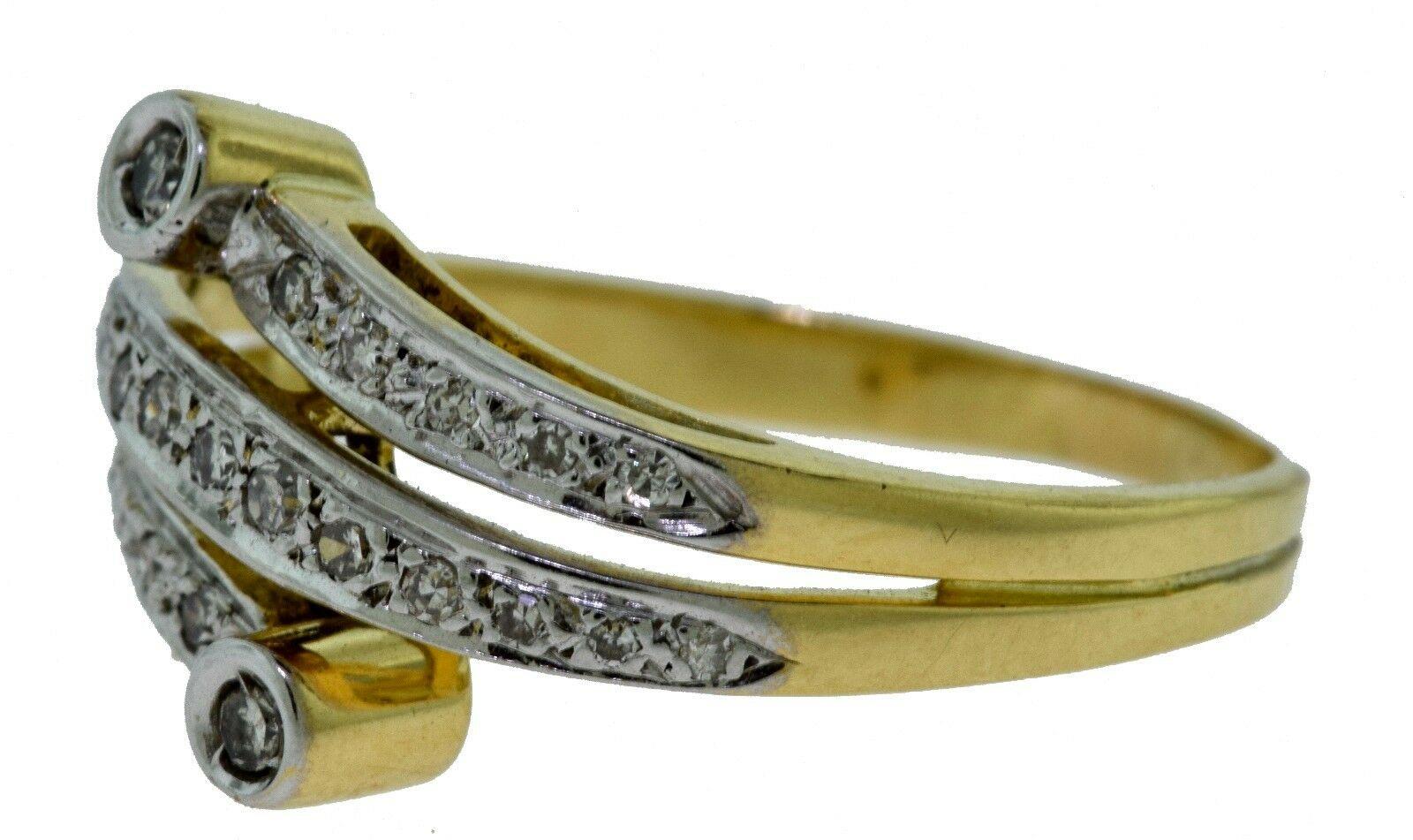 Yellow Gold Diamond Swirl Ring In Good Condition For Sale In Miami, FL