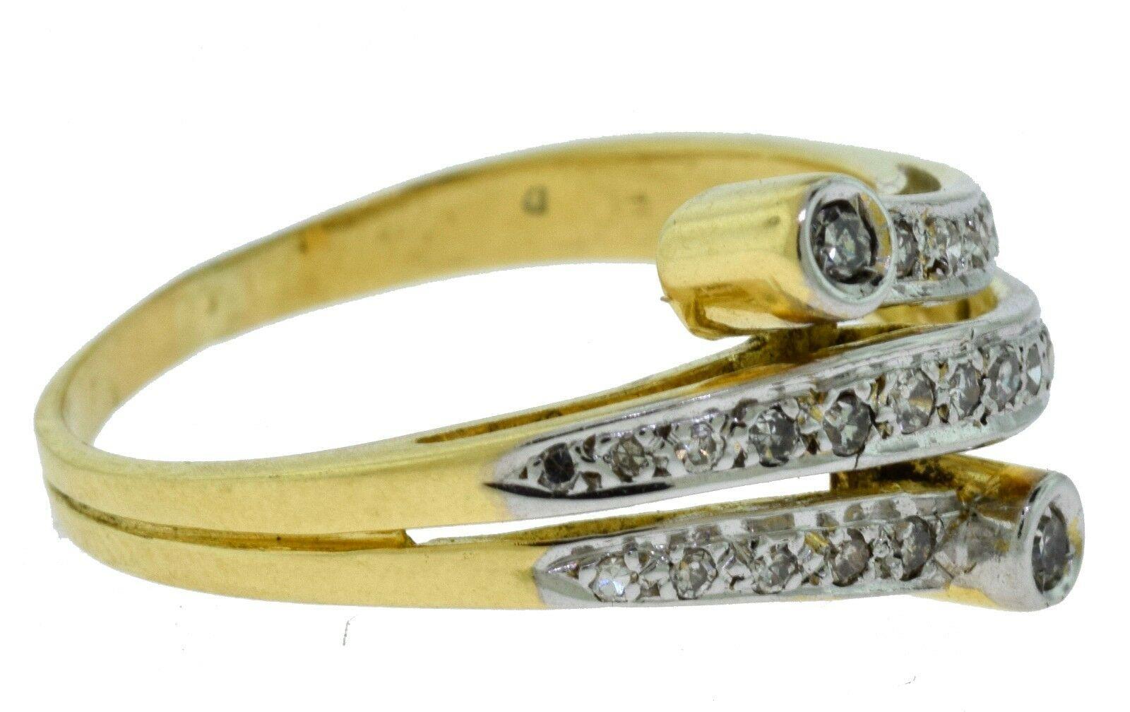 Women's or Men's Yellow Gold Diamond Swirl Ring For Sale