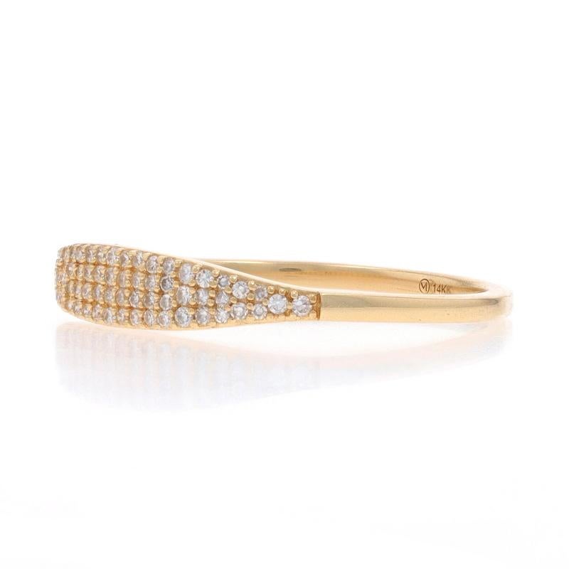 Yellow Gold Diamond Tapered Band - 14k Single .16ctw Ring Excellent état - En vente à Greensboro, NC
