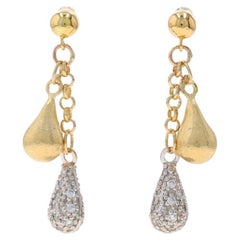 Orecchini a goccia con diamanti in oro giallo - 18k e 14k Rotondi da 0,40ctw