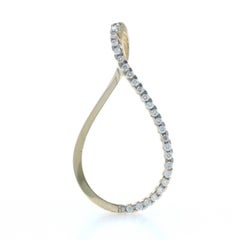 Yellow Gold Diamond Teardrop Pendant 14k Round Brilliant .25ctw