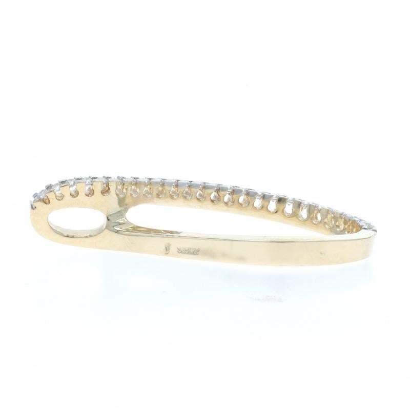 Taille ronde Pendentif goutte en or jaune 14k diamant rond brillant .25ctw en vente