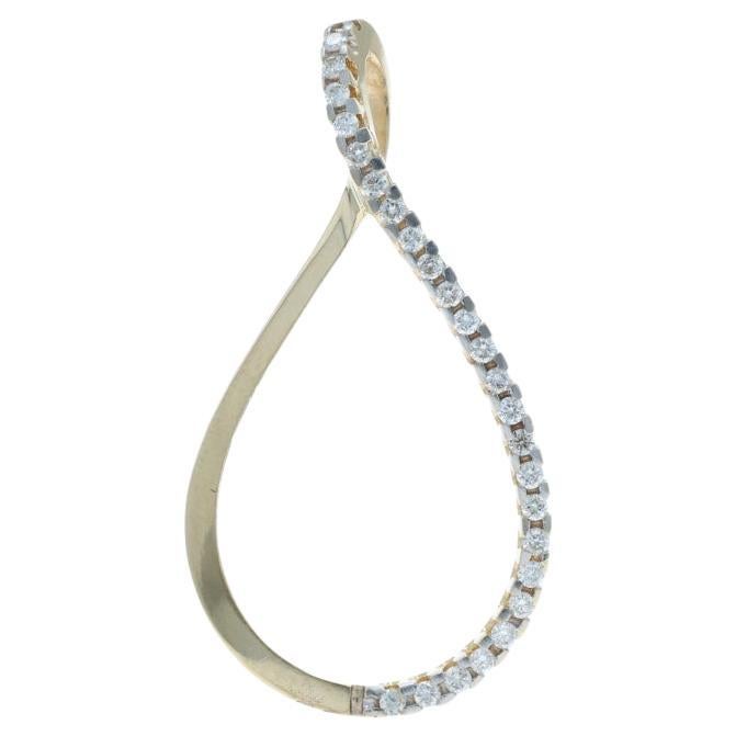 Pendentif goutte en or jaune 14k diamant rond brillant .25ctw