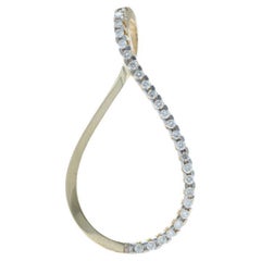 Pendentif goutte en or jaune 14k diamant rond brillant .25ctw