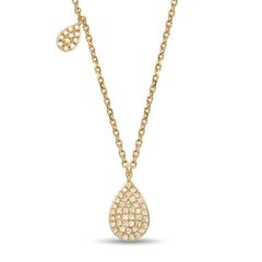 Yellow Gold Diamond Teardrop Pendant