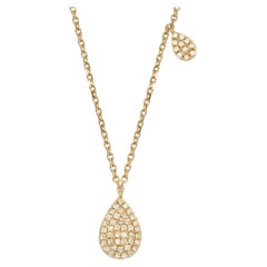 Yellow Gold Diamond Teardrop Pendant