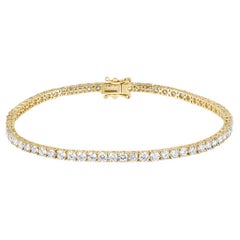 Bracelet tennis en or jaune avec diamants 4,27 carats TDW
