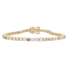 Gelbgold Diamant-Tennis-Armband 6 1/2" - 14k Rund Brillant 4.80ctw