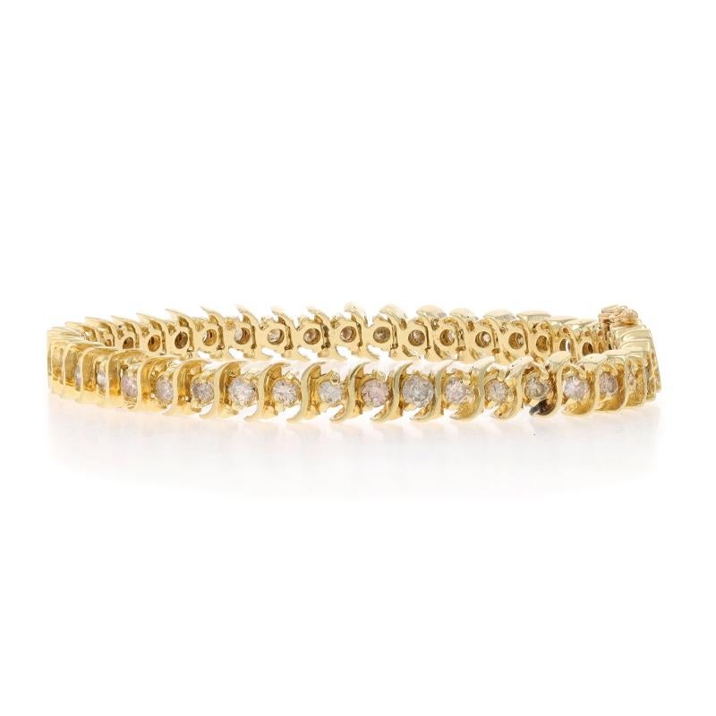 Bracelet de tennis en or jaune avec diamants 6 3/4