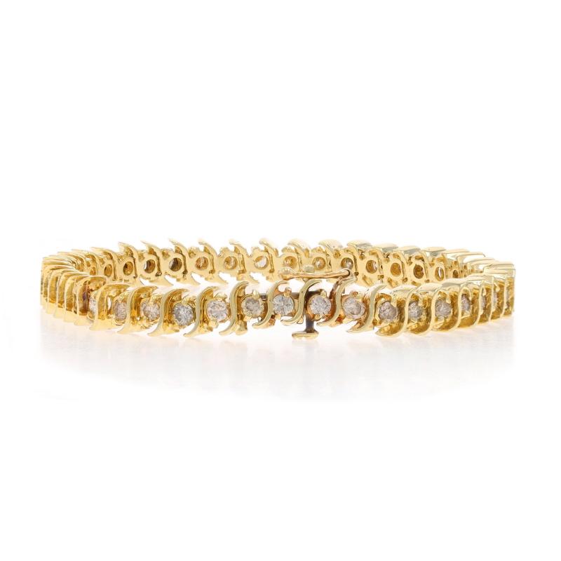 Bracelet de tennis en or jaune avec diamants 6 3/4