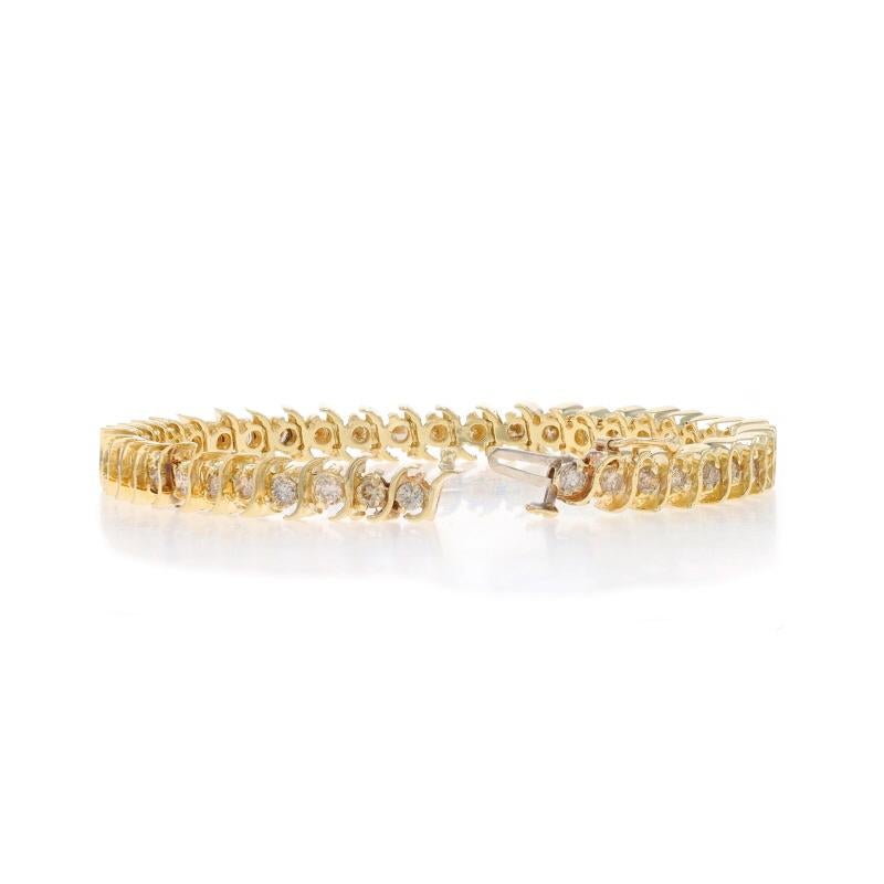 Bracelet de tennis en or jaune avec diamants 6 3/4