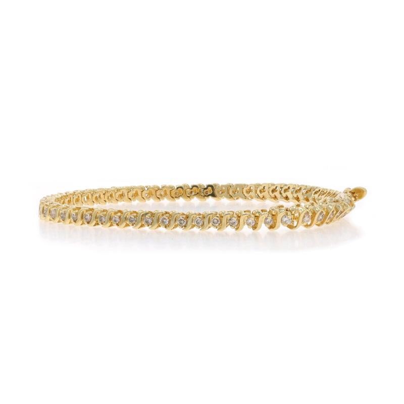Yellow Gold Diamond Tennis Bracelet 7 1/2