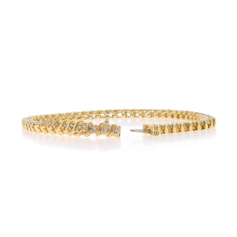 Yellow Gold Diamond Tennis Bracelet 7 1/2