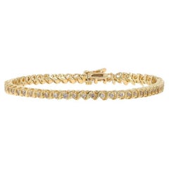Bracelet de tennis en or jaune avec diamants - 14k Round Brilliant 2.00ctw