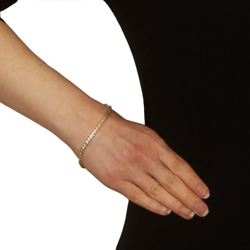 Taille ronde Bracelet de tennis en or jaune avec diamants - 14k Round Brilliant 2.50ctw en vente