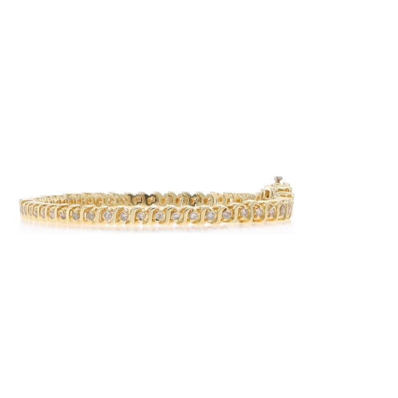 Bracelet de tennis en or jaune avec diamants - 14k Round Brilliant 2.50ctw Excellent état - En vente à Greensboro, NC