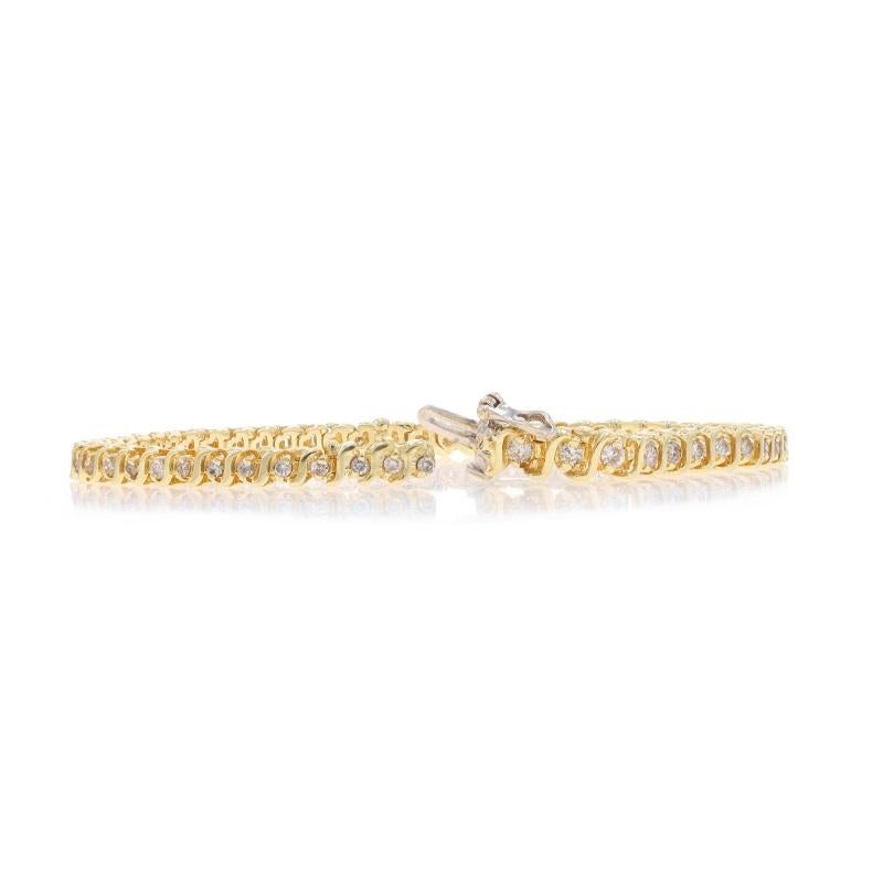 Bracelet de tennis en or jaune avec diamants - 14k Round Brilliant 2.50ctw Pour femmes en vente