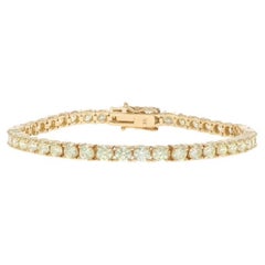 Yellow Gold Diamond Tennis Bracelet 7 1/2" - 14k Round Brilliant 9.00ctw