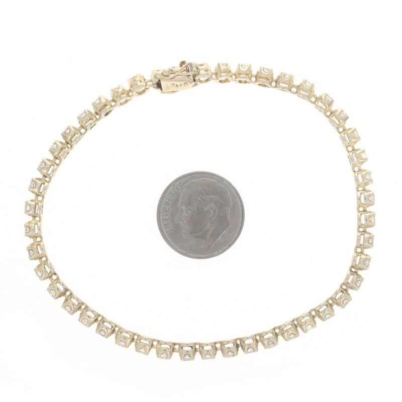 Bracelet de tennis en or jaune avec diamants 7 1/2