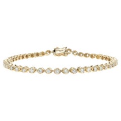 Bracciale tennis con diamanti in oro giallo 7 1/2" 7 1/4" 14k Brillante rotondo 2.00ctw