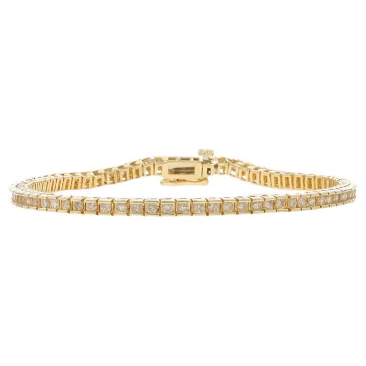 Bracelet de tennis en or jaune avec diamants - 14k Round Brilliant 2.00ctw
