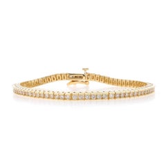 Yellow Gold Diamond Tennis Bracelet 7 1/4" - 14k Round Brilliant 2.50ctw