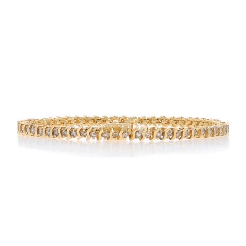 Pulsera de tenis de oro amarillo con diamantes 7