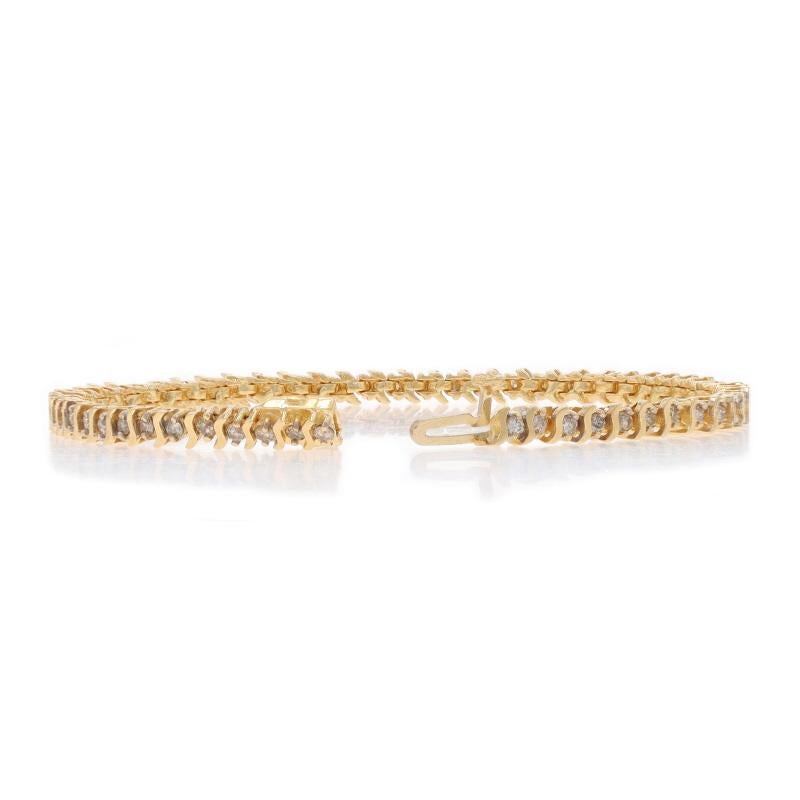 De las mujeres Pulsera de tenis de oro amarillo con diamantes 7