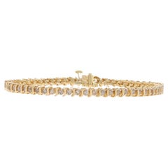 Bracelet de tennis en or jaune avec diamants - 14k Round Brilliant 1.80ctw