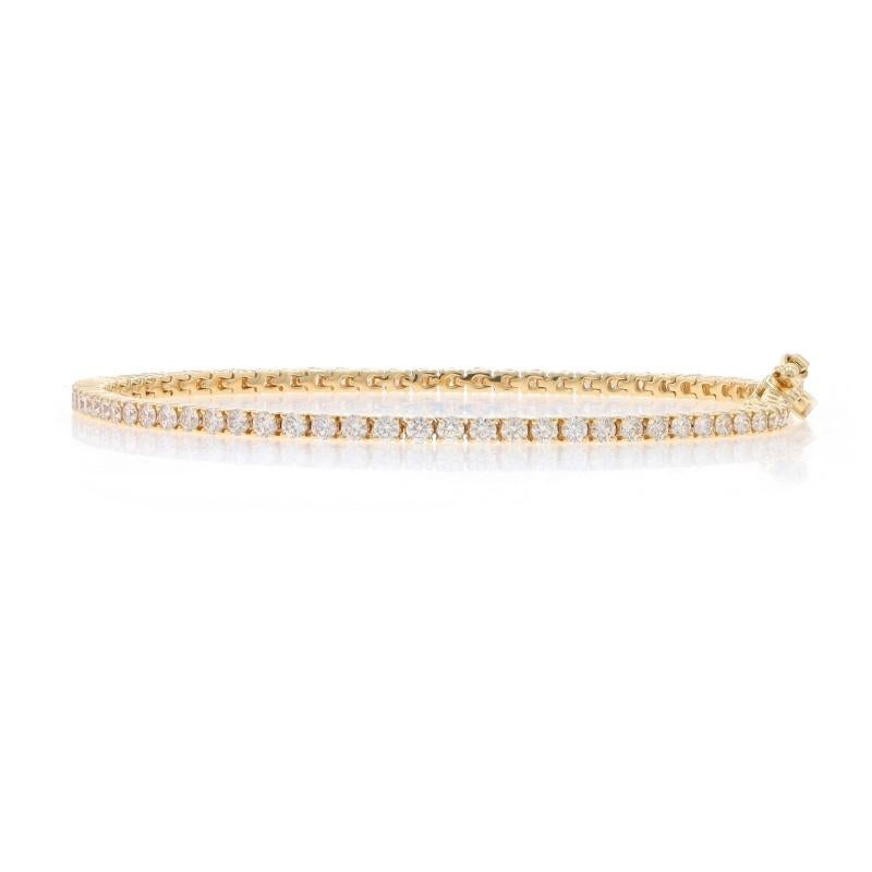 Round Cut Yellow Gold Diamond Tennis Bracelet 7