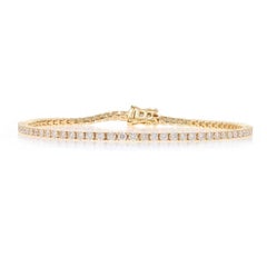 Yellow Gold Diamond Tennis Bracelet 7" - 14k Round Brilliant 2.80ctw