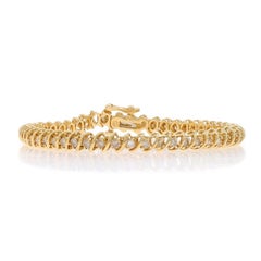 Yellow Gold Diamond Tennis Bracelet 7" - 14k Round Brilliant 3.00ctw