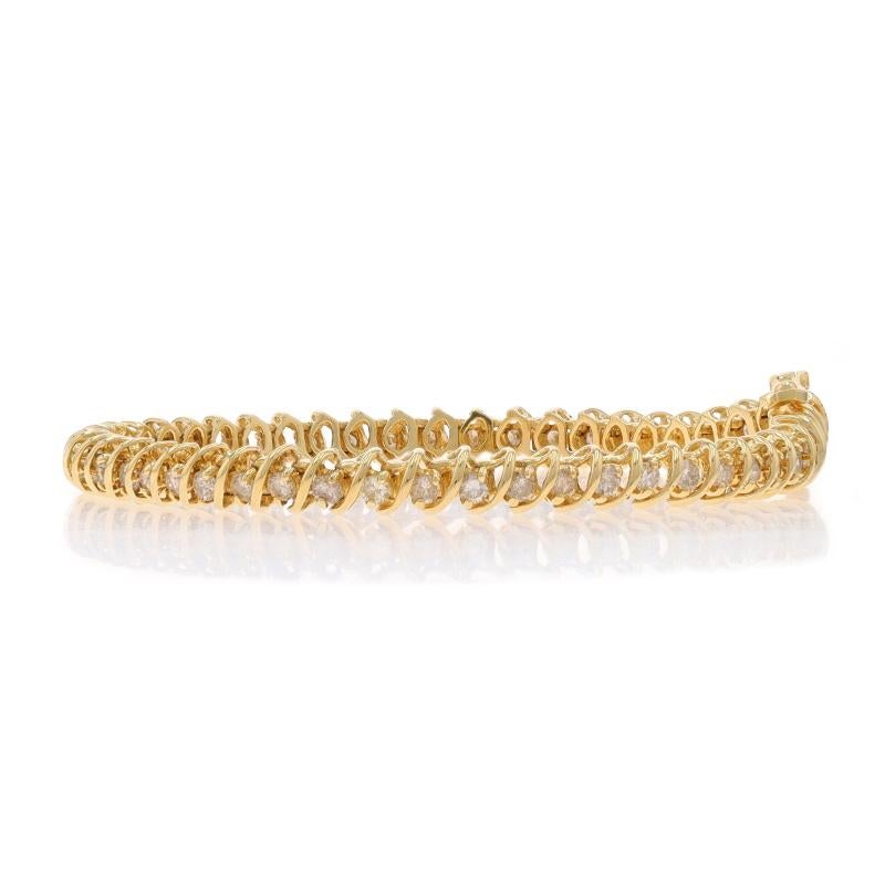 Yellow Gold Diamond Tennis Bracelet 7