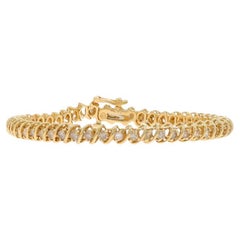 Bracciale tennis in oro giallo con diamanti da 7" - 14k Brillante rotondo 3,00ctw