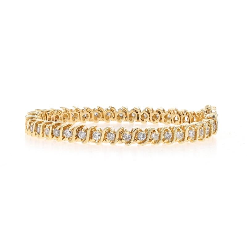 Yellow Gold Diamond Tennis Bracelet 7