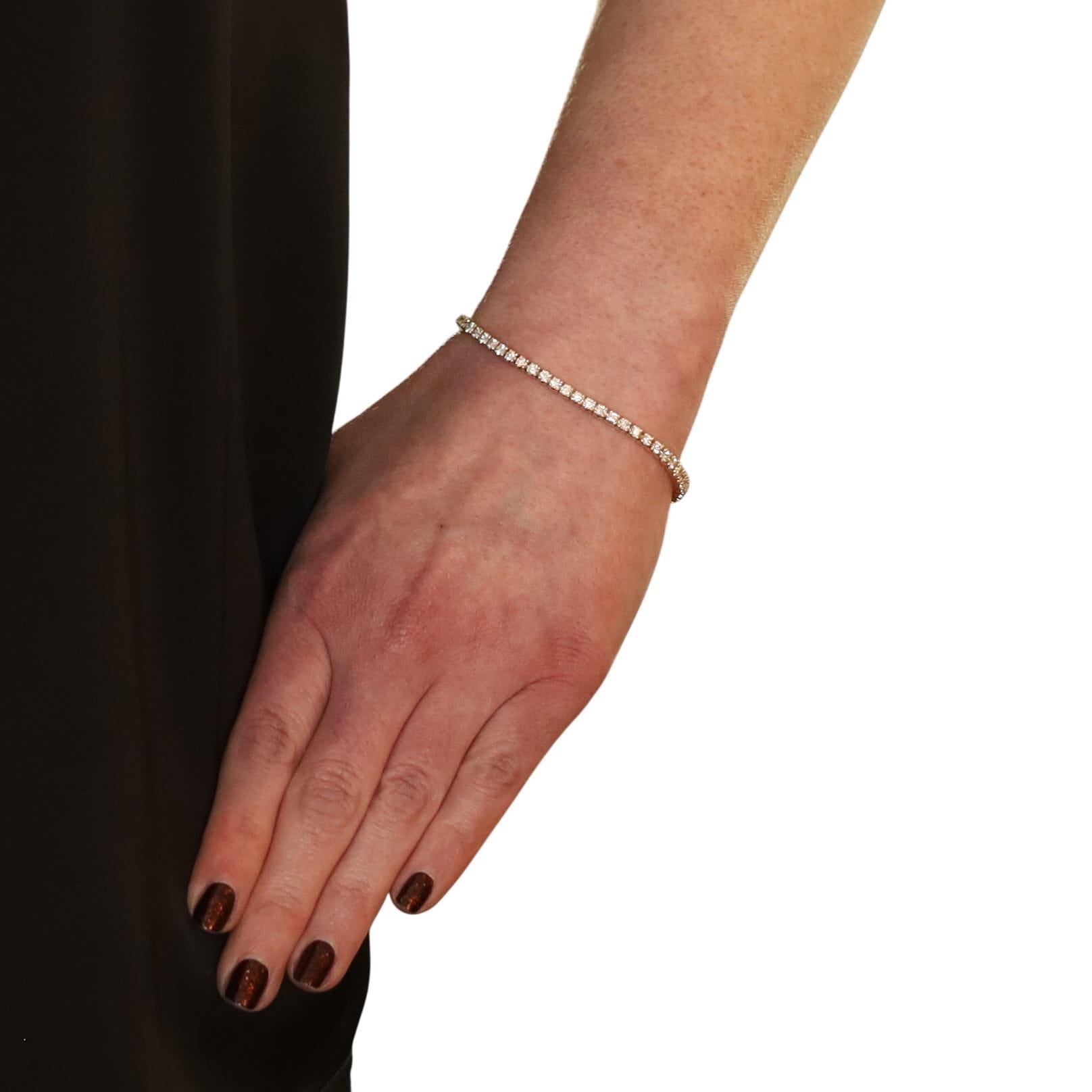 Yellow Gold Diamond Tennis Bracelet 7