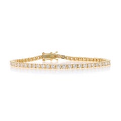 Bracciale tennis in oro giallo con diamanti da 7" - 14k Brillante rotondo 4,60ctw