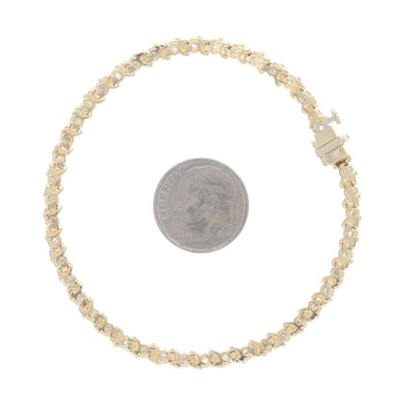 Yellow Gold Diamond Tennis Bracelet 7