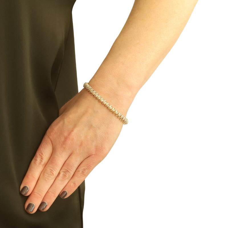 Taille ronde Bracelet de tennis en or jaune avec diamants - 14k Round Brilliant 3.00ctw en vente