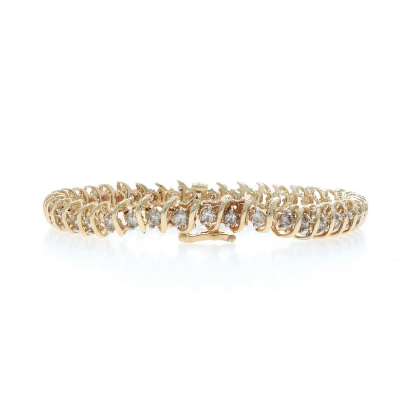 Bracelet de tennis en or jaune avec diamants - 14k Round Brilliant 3.00ctw Pour femmes en vente